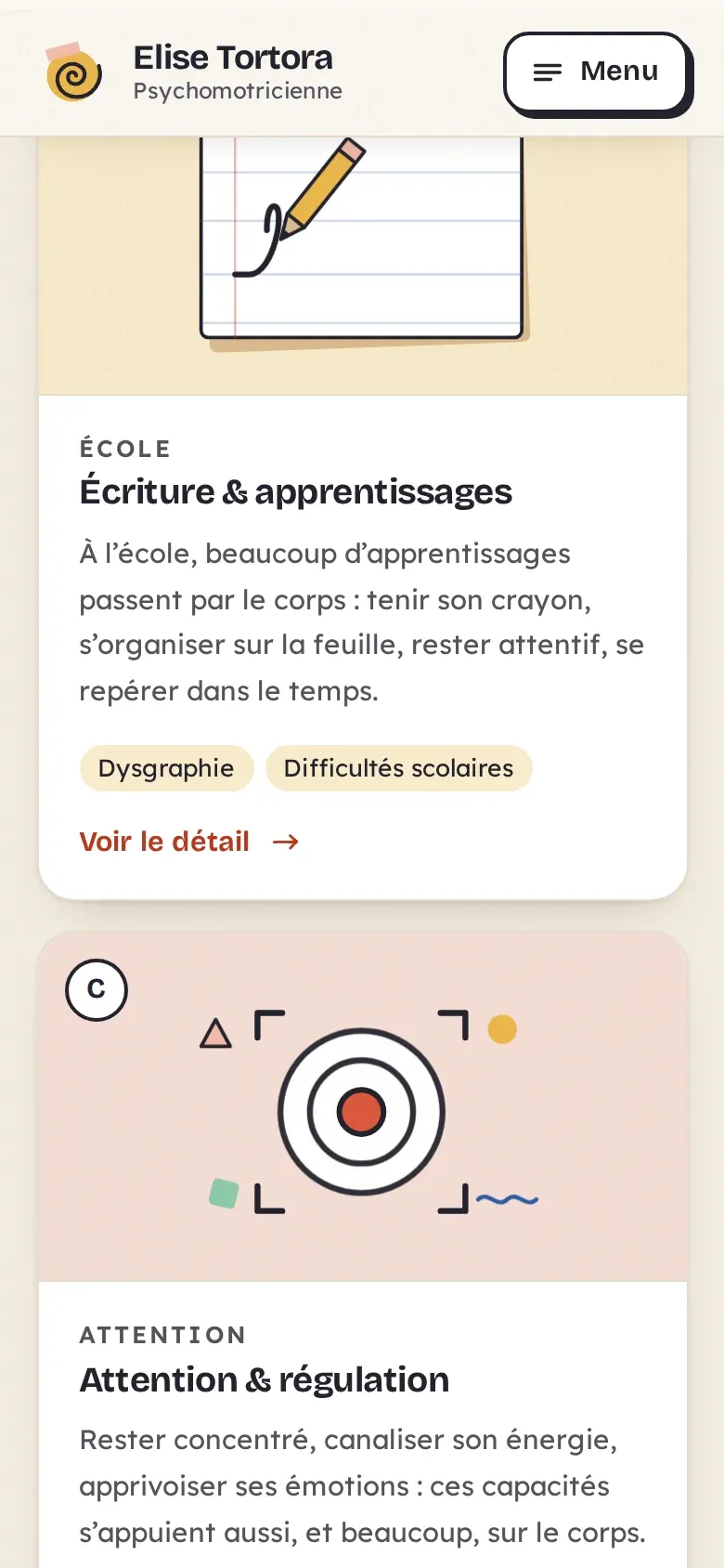 Elise Tortora sur téléphone : écran 3