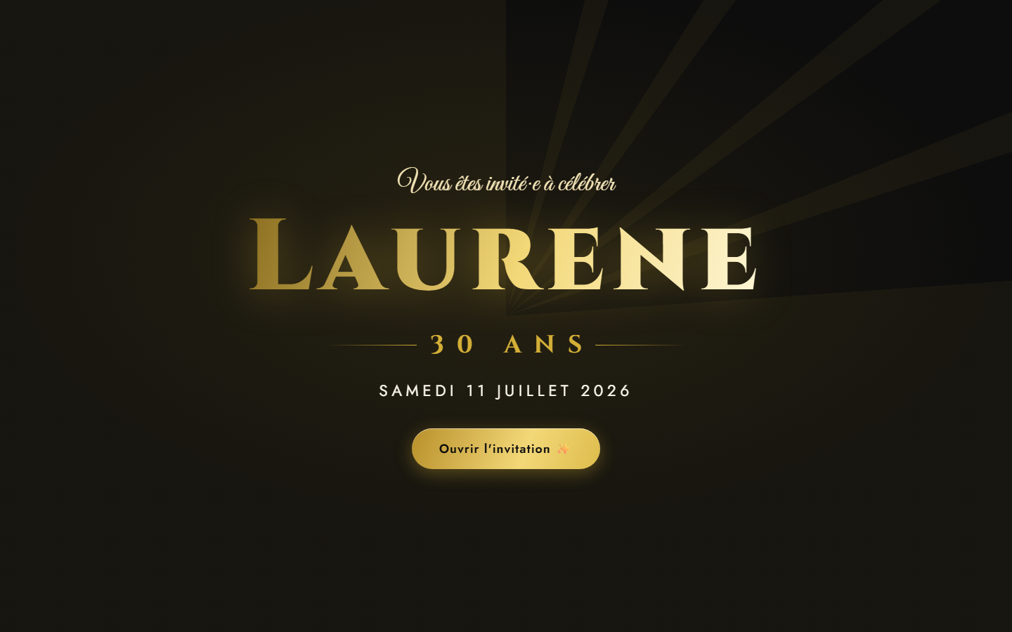 Aperçu du site d'invitation Laurène 30 ans